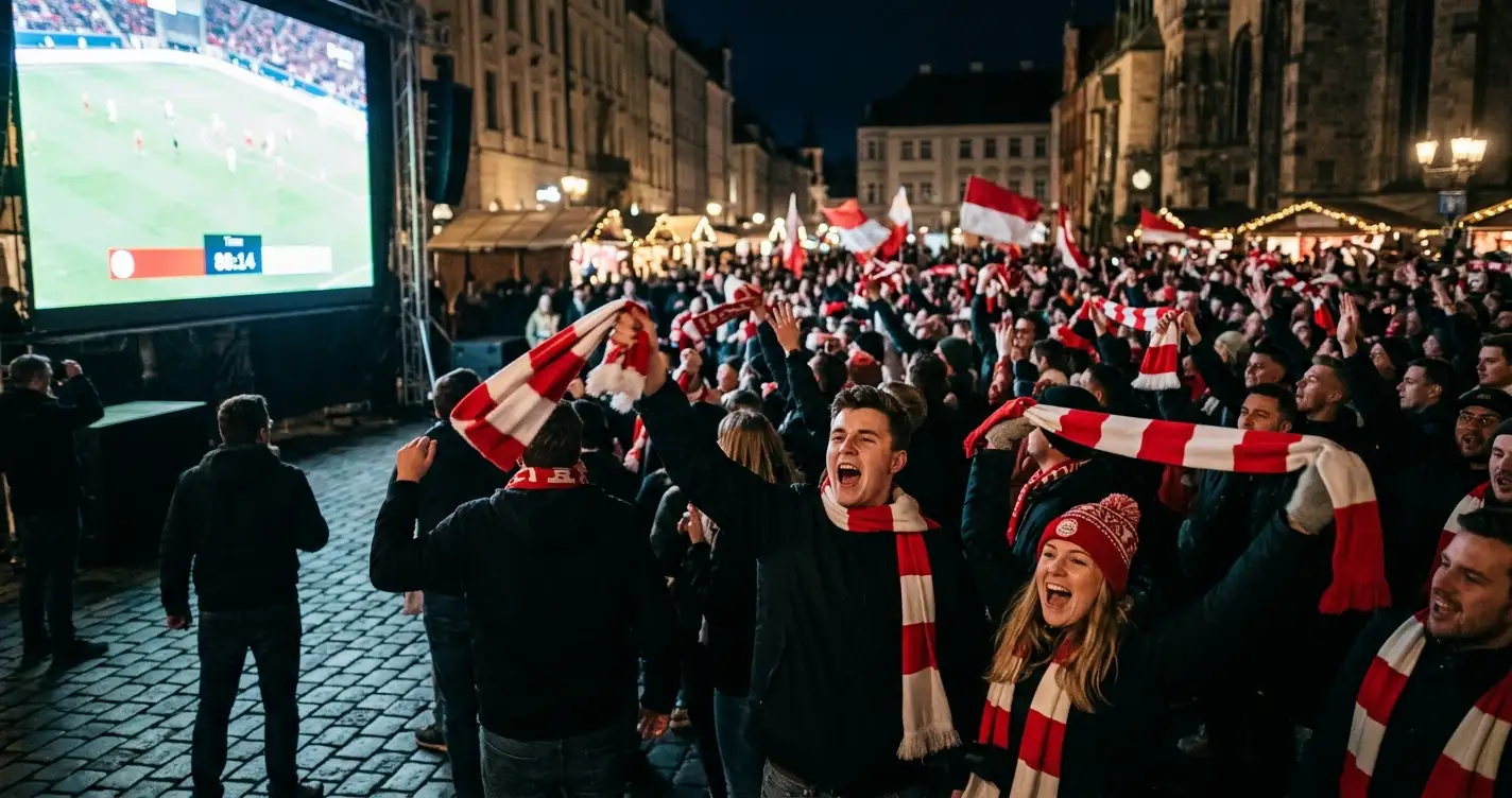 Schweizer Fans feiern beim Public Viewing tief in der Nacht den WM-Viertelfinal der Nati