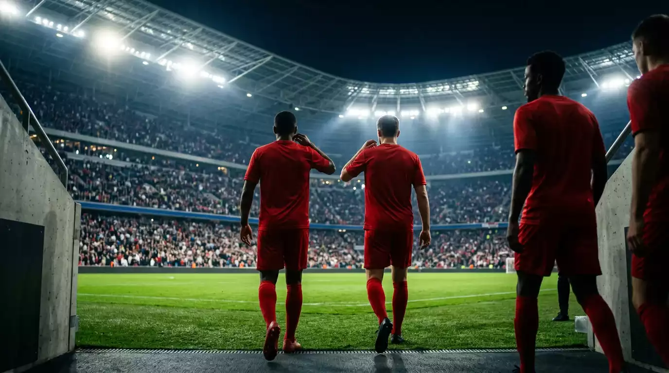 Nati-Spieler in roten Trikots bereiten sich auf das Sechzehntelfinal gegen Algerien vor
